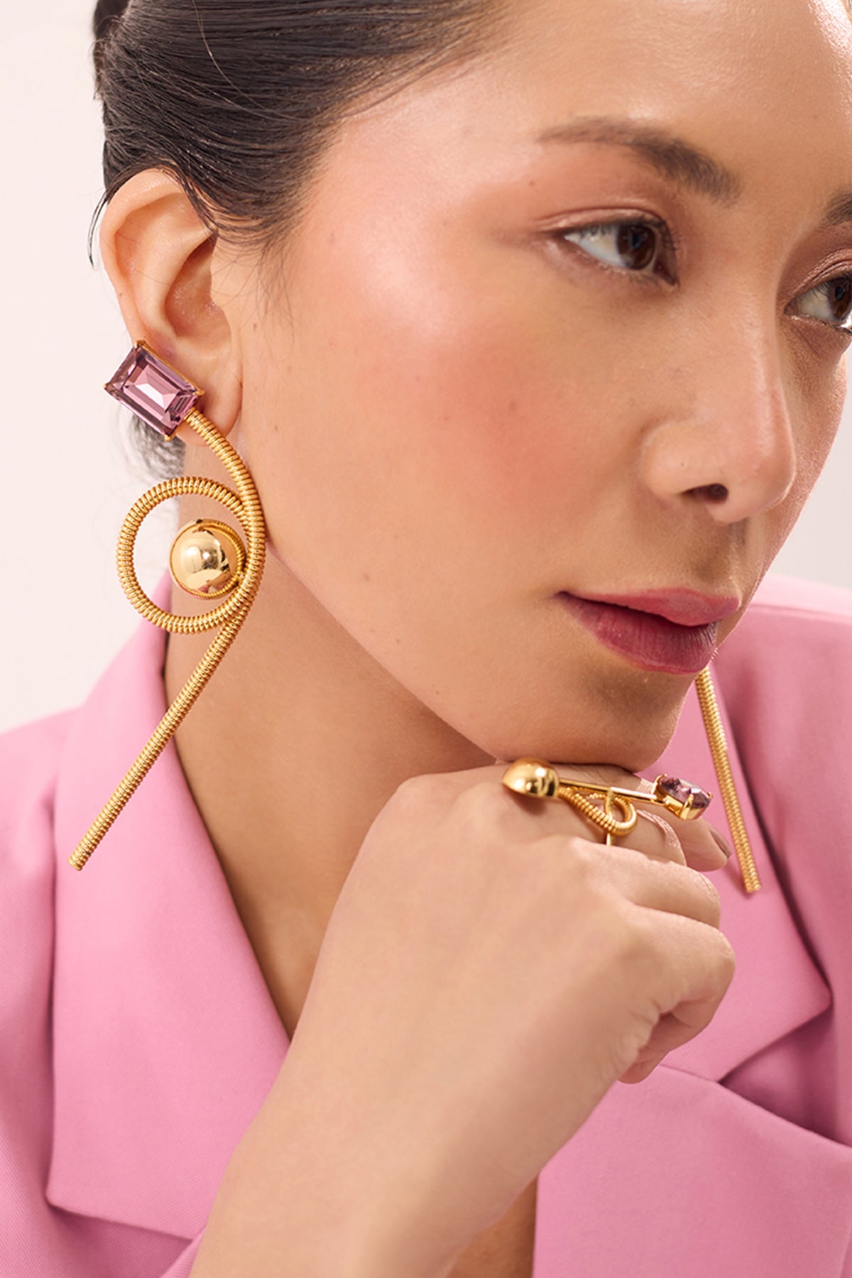 Buy Gold Plated Crystal Danglers by Ruhheite for Women online at ScrollnShops